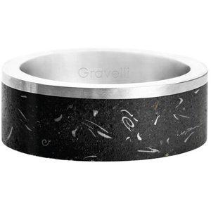 Gravelli Štýlový betónový prsteň Edge Fragments Edition oceľová / atracitová GJRUFSA002 66 mm
