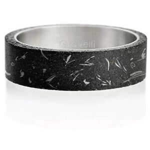 Gravelli Moderné betónový prsteň Simple Fragments Edition oceľová / antracitová GJRUFSA001 47 mm