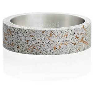 Gravelli Moderné betónový prsteň Simple Fragments Edition medená / sivá GJRUFCG001 53 mm