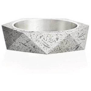 Gravelli Štýlový betónový prsteň Cubist Fragments Edition oceľová / sivá GJRUFSG005 47 mm