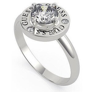 Guess Elegantný oceľový prsteň s kryštálom UBR20046 56 mm