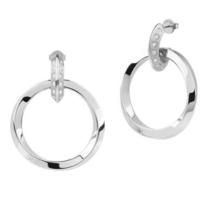 Guess Luxusné oceľové náušnice s kryštálmi Hoops Don`t Lie JUBE01488JWRHT/U