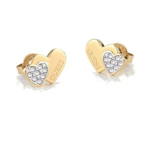 Guess Pôvabné pozlátené náušnice s kryštálmi Studs Party JUBE02174JWYGT/U