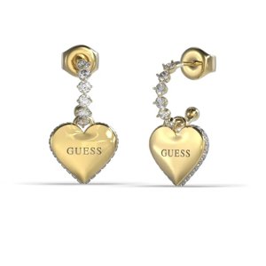 Guess Romantické pozlátené náušnice kruhy Falling In Love JUBE02234JWYGT/U