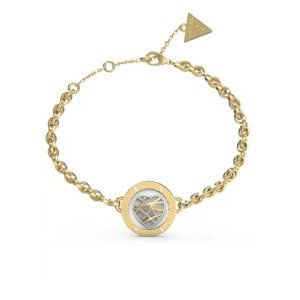 Guess Nadčasový pozlátený náramok Heart Cage JUBB03108JWYGWH 14,5 - 18,5 cm