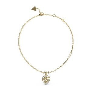 Guess Slušivý pozlátený náhrdelník so srdiečkom Heart Cage JUBN03099JWYGT/U