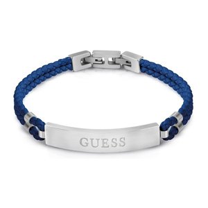 Guess Modrý kožený náramok Malibu JUMB01346JWSTJBT/U