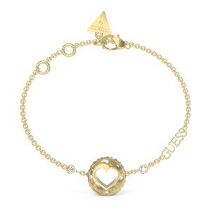 Guess Nežný pozlátený náramok Rolling Hearts JUBB03344JWYG 14,5 - 18,5 cm - S