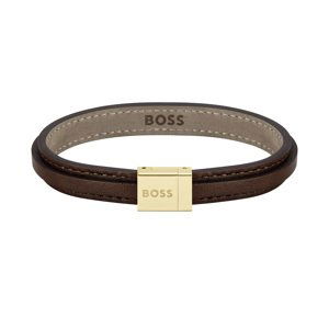 Hugo Boss Hnedý kožený náramok pre mužov Grover 1580329M