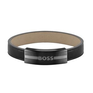 Hugo Boss Fashion kožený čierny náramok 1580490 19 cm