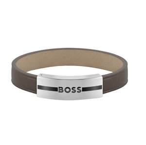 Hugo Boss Fashion kožený hnedý náramok 1580496 18 cm