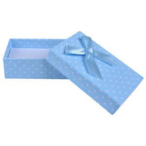 JK Box Svetlo modrá bodkovaná krabička na súpravu šperkov KK-6 / A13