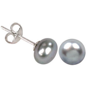 JwL Luxury Pearls Náušnice s pravou sivou perlou JL0029