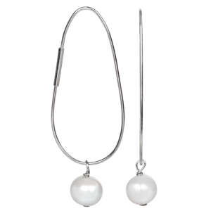 JwL Luxury Pearls Elipsovité strieborné náušnice s pravou perlou JL0108