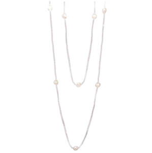 JwL Luxury Pearls Dlhý náhrdelník z bielych pravých perál JL0427