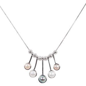 JwL Luxury Pearls Nežný strieborný náhrdelník s pravými perličkami JL0459 (retiazka, prívesok)