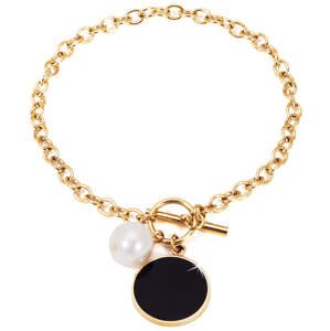 JwL Luxury Pearls Oceľový náramok s pravou perlou JL0482CH