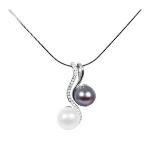 JwL Luxury Pearls Perlový náhrdelník 3v1 JL0540 (retiazka, prívesok, prívesok)