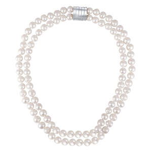 JwL Luxury Pearls Dvojitý/dvojradový náhrdelník z pravých bielych perál JL0656