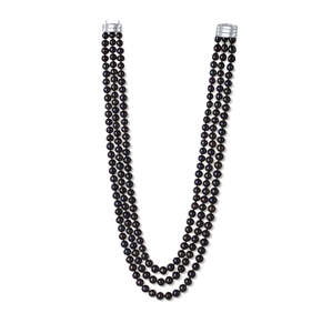 JwL Luxury Pearls Luxusné trojradové náhrdelník z pravých čiernych perál JL0669