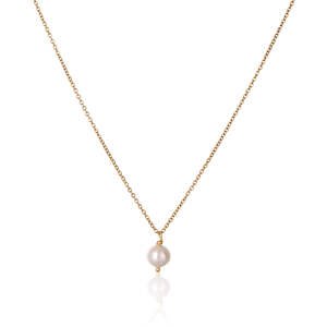 JwL Luxury Pearls Krásny pozlátený náhrdelník s pravou bielou perlou JL0679