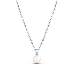 JwL Luxury Pearls Jemný strieborný náhrdelník s pravou perlou JL0835 (retiazka, prívesok)