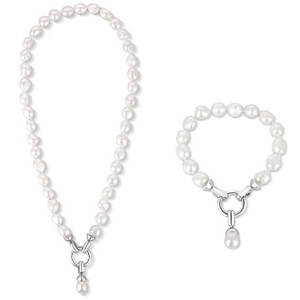 JwL Luxury Pearls Zvýhodnená perlová súprava šperkov JL0559 a JL0560 (náramok, náhrdelník)