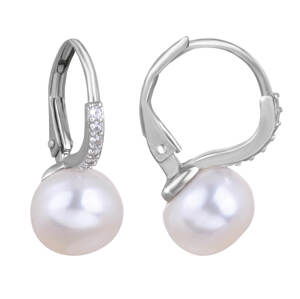 JVD Pôvabné perlové náušnice so zirkónmi SVLE0874XH2P100