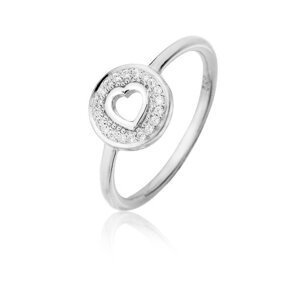 JVD Romantický strieborný prsteň so zirkónmi SVLR0155SH8BI 55 mm