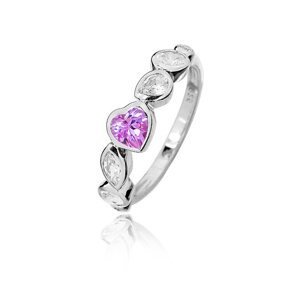 JVD Romantický strieborný prsteň so zirkónmi SVLR0148SH8R2 50 mm
