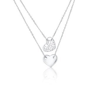 JVD Dvojitý romantický náhrdelník zo striebra SVLN0164XH20043 (retiazka, 2x prívesok)