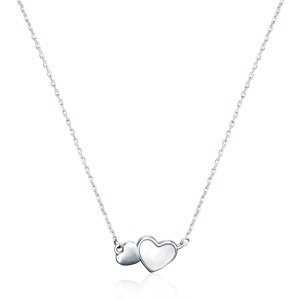 JVD Romantický strieborný náhrdelník Spojené srdcia SVLN0204XH2PL45