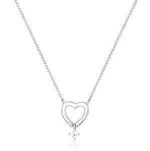 JVD Zamilovaný strieborný náhrdelník Srdce SVLN0391X61BI45