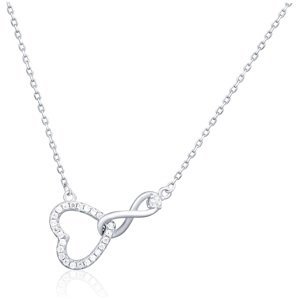 JVD Romantický strieborný náhrdelník Srdce a nekonečno SVLN0427XH2BI45