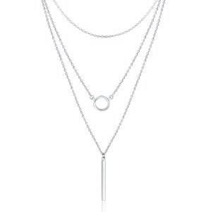 JVD Štýlový trojitý náhrdelník zo striebra SVLN0335XH20000