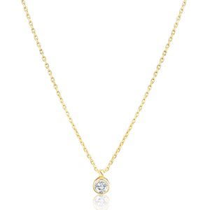 JVD Pôvabný pozlátený náhrdelník so zirkónom SVLN0440XH2GO0 45 cm