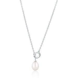 JVD Nežný strieborný náhrdelník s pravou perlou SVLN0694SD2P145