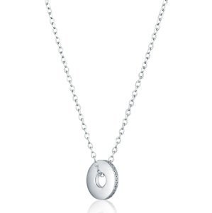 JVD Strieborný náhrdelník so zirkónmi Kruh SVLN0709S75BI45