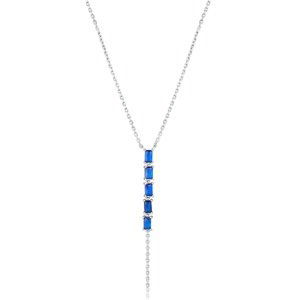 JVD Strieborný náhrdelník s modrými zirkónmi SVLN0710S75M145