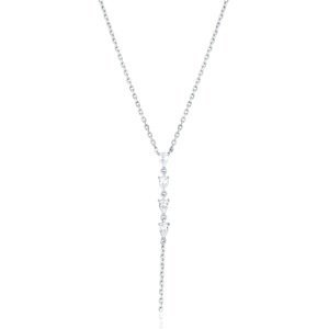 JVD Blyštivý strieborný náhrdelník so zirkónmi SVLN0712S75BI45