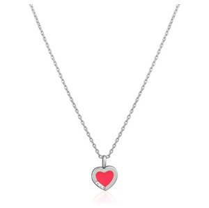 JVD Romantický strieborný náhrdelník Srdce SVLN0628SH2RO38 (retiazka, prívesok)