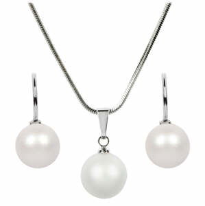 Levien Súprava náhrdelníka a náušníc Pearl Pearlescent White SET-041