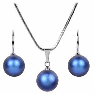 Levien Súprava náhrdelníka a náušníc Pearl Iridescent Dark Blue