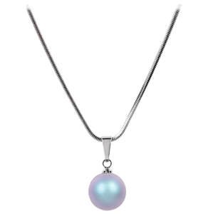 Levien Pôvabný náhrdelník s perličkou Pearl Iridescent Light Blue