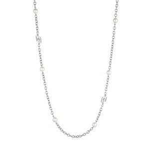 Liu Jo Pôvabný oceľový náhrdelník s perličkami Icona LJ1663
