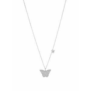 Liu Jo Pôvabný oceľový náhrdelník s motýlikmi Brilliant LJ1638