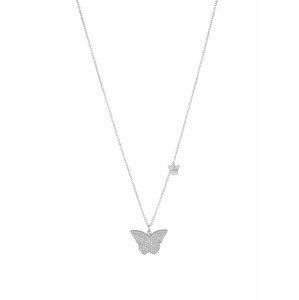 Liu Jo Pôvabný oceľový náhrdelník s motýlikmi Brilliant LJ1638