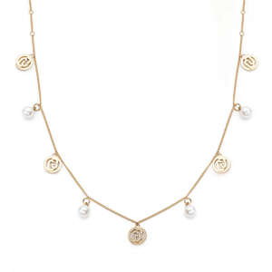 Liu Jo Krásny pozlátený náhrdelník choker s logami Fashion LJ2096