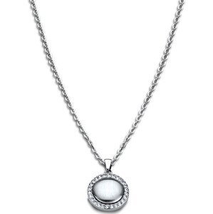 Lotus Style Oceľový náhrdelník s kryštálmi LS1775-1 / 1