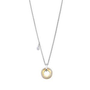 Lotus Style Elegantný oceľový bicolor náhrdelník so zirkónmi Woman Basic LS2176-1 / 2